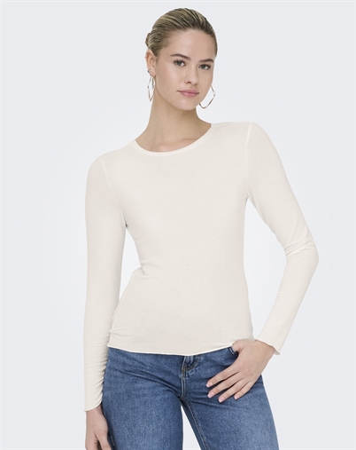 Only - ONLVirro O Neck L/S Bluse - Egret